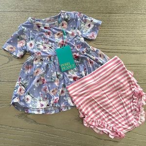 Posh Peanut Samantha Peplum Top & Bummie Set size 12-18M